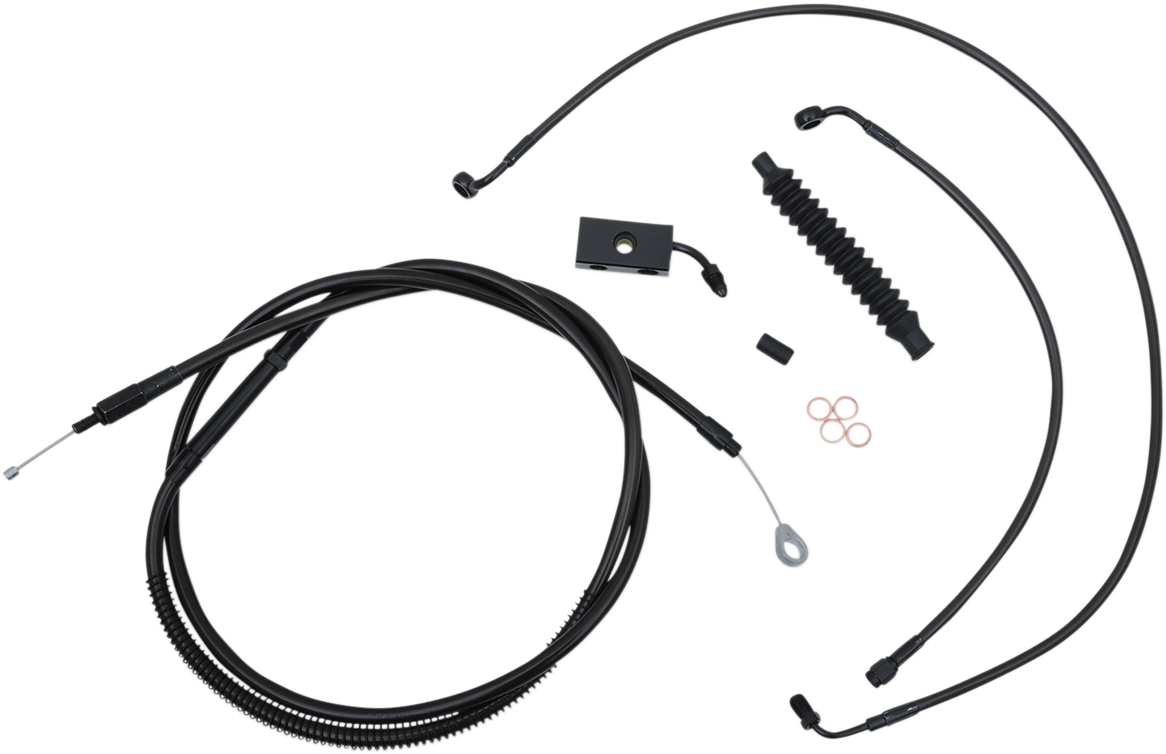 LA CHOPPERS Handlebar Cable/Brake Line Kit - 18" - 20" Ape Hanger Handlebars - Midnight LA-8152KT-19M