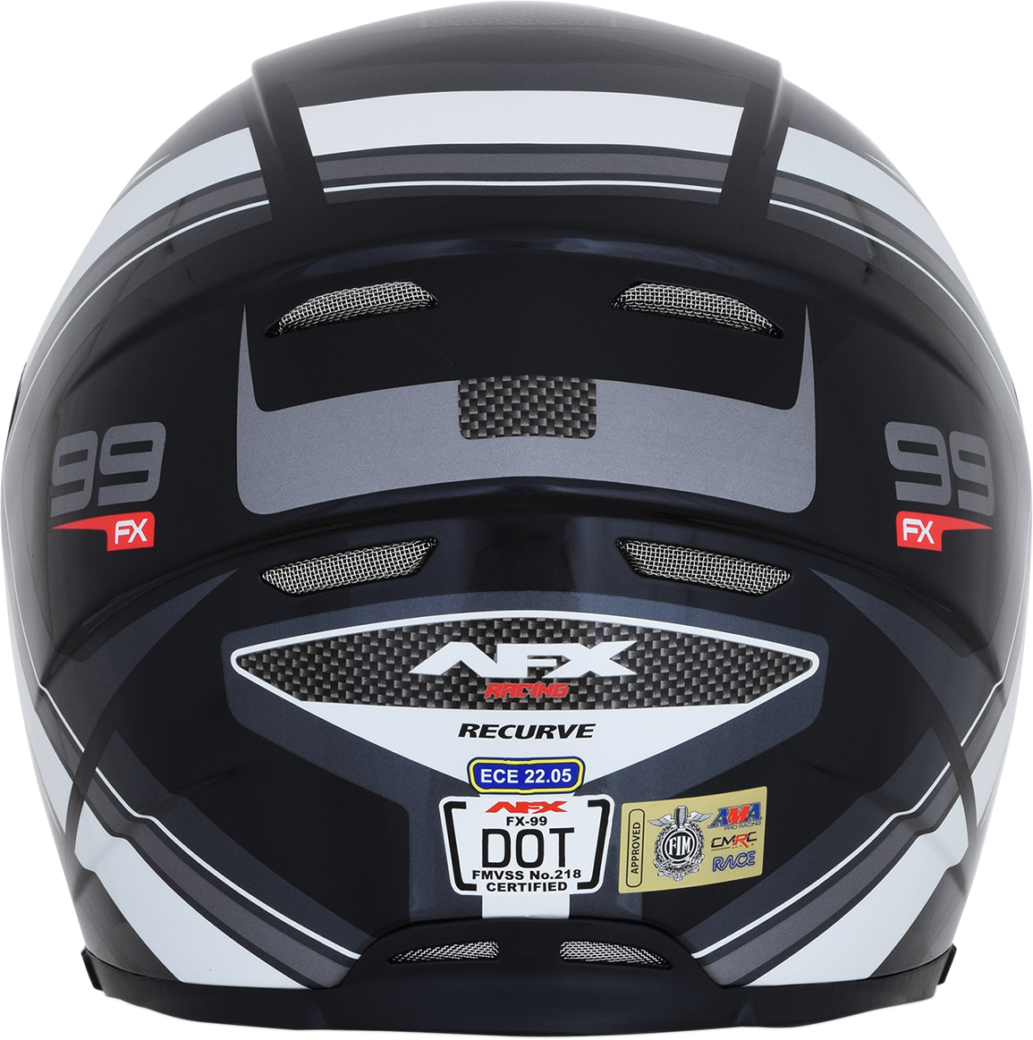 AFX FX-99 Motorcycle Helmet - Recurve - Black/White - Large 0101-11118