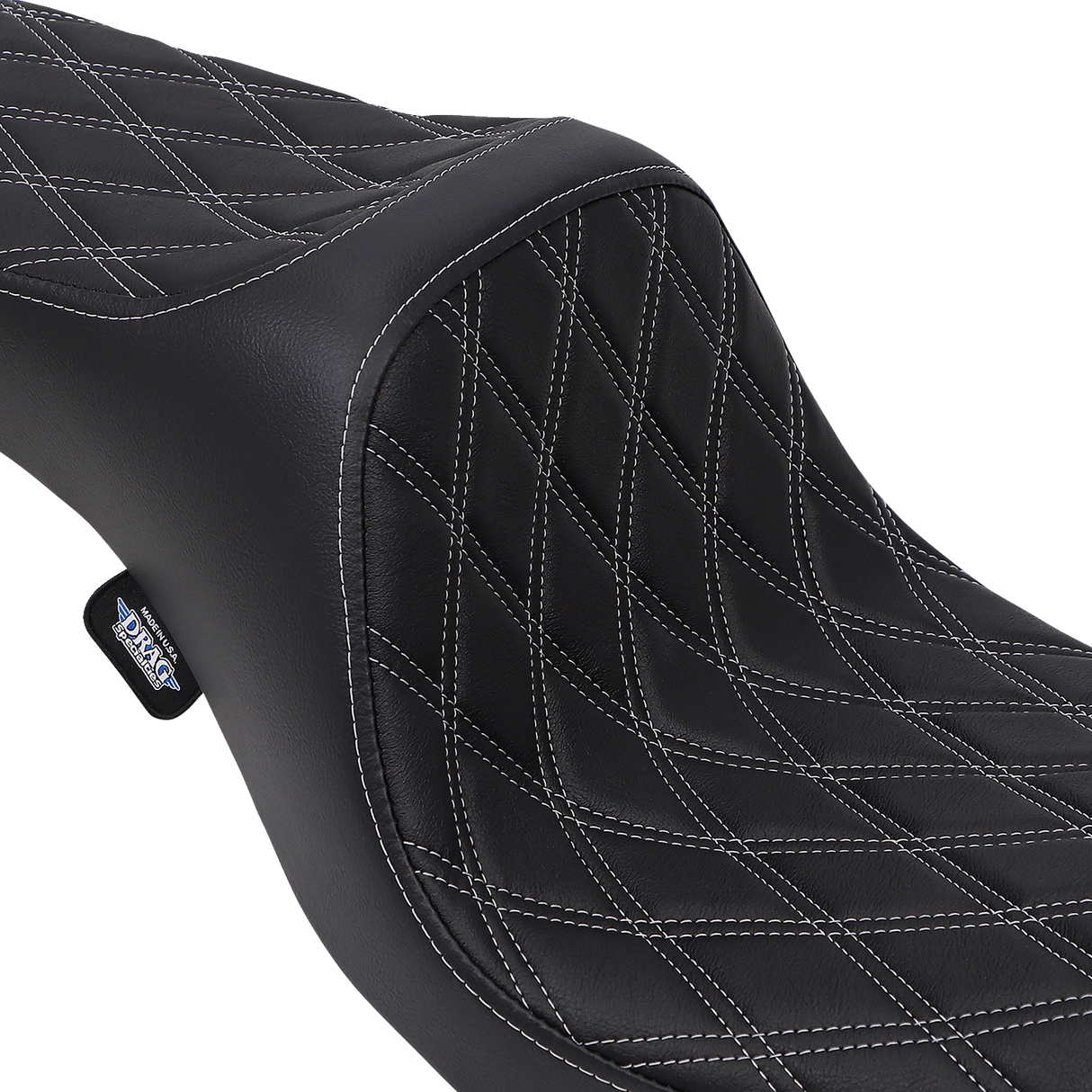 DRAG SPECIALTIES Predator III Seat - Double Diamond - Silver Stitching 0803-0603