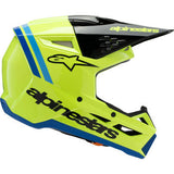 ALPINESTARS Youth SM3 Motorcycle Helmet - Radium - Gloss Yellow Fluo/Black/Blue - Large 8301825-5017-YL