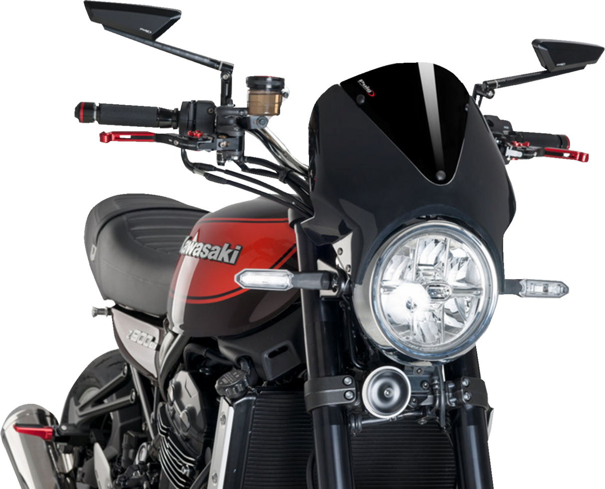 PUIG HI-TECH PARTS Windscreen - Black/Black - Z900RS 024NN