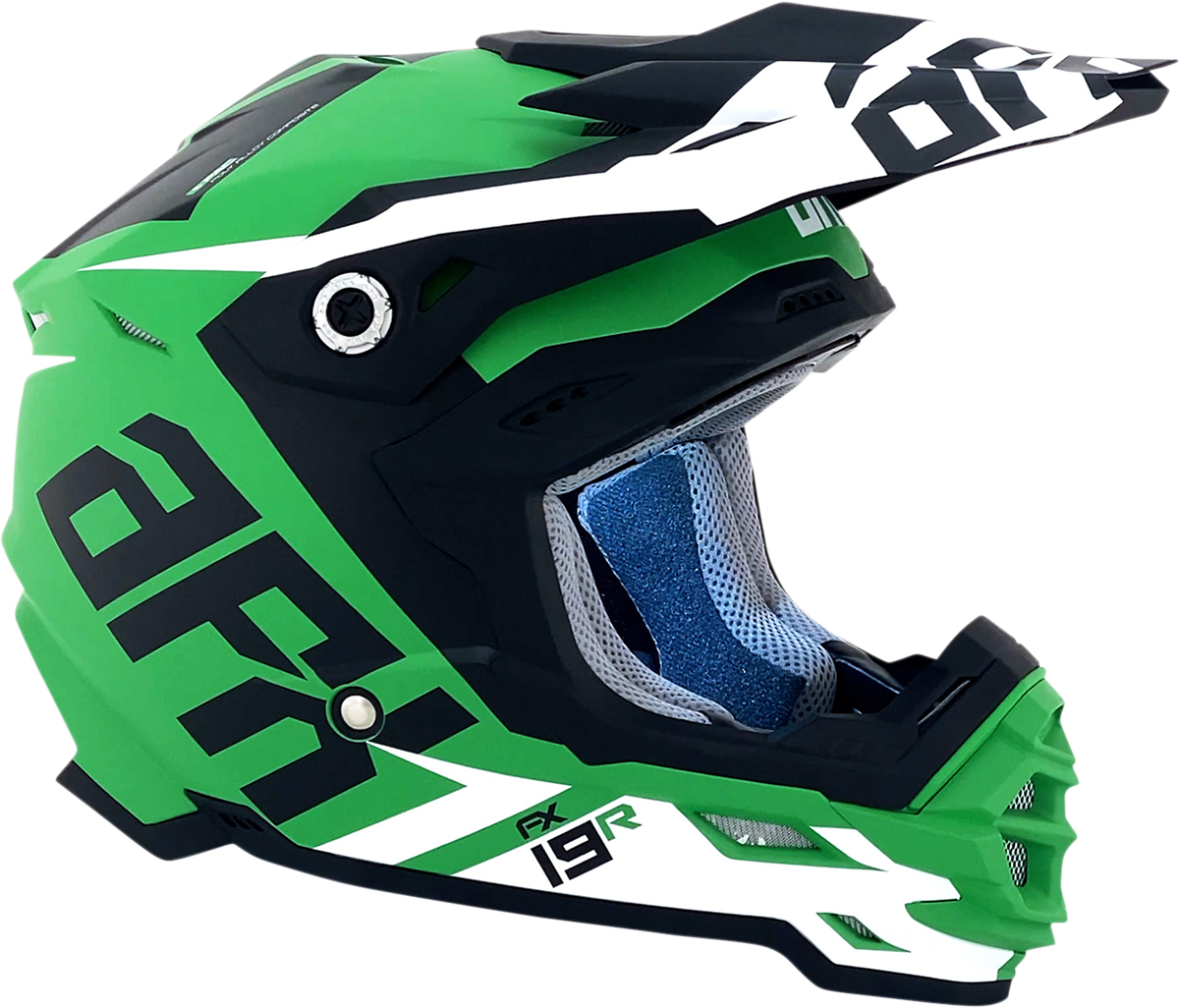 AFX FX-19R Motorcycle Helmet - Racing - Matte Green - Large 0110-7080