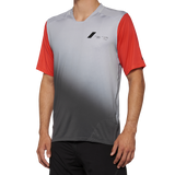 100% Celium Jersey - Short-Sleeve - Gray/Racer Red - Small 40011-00010