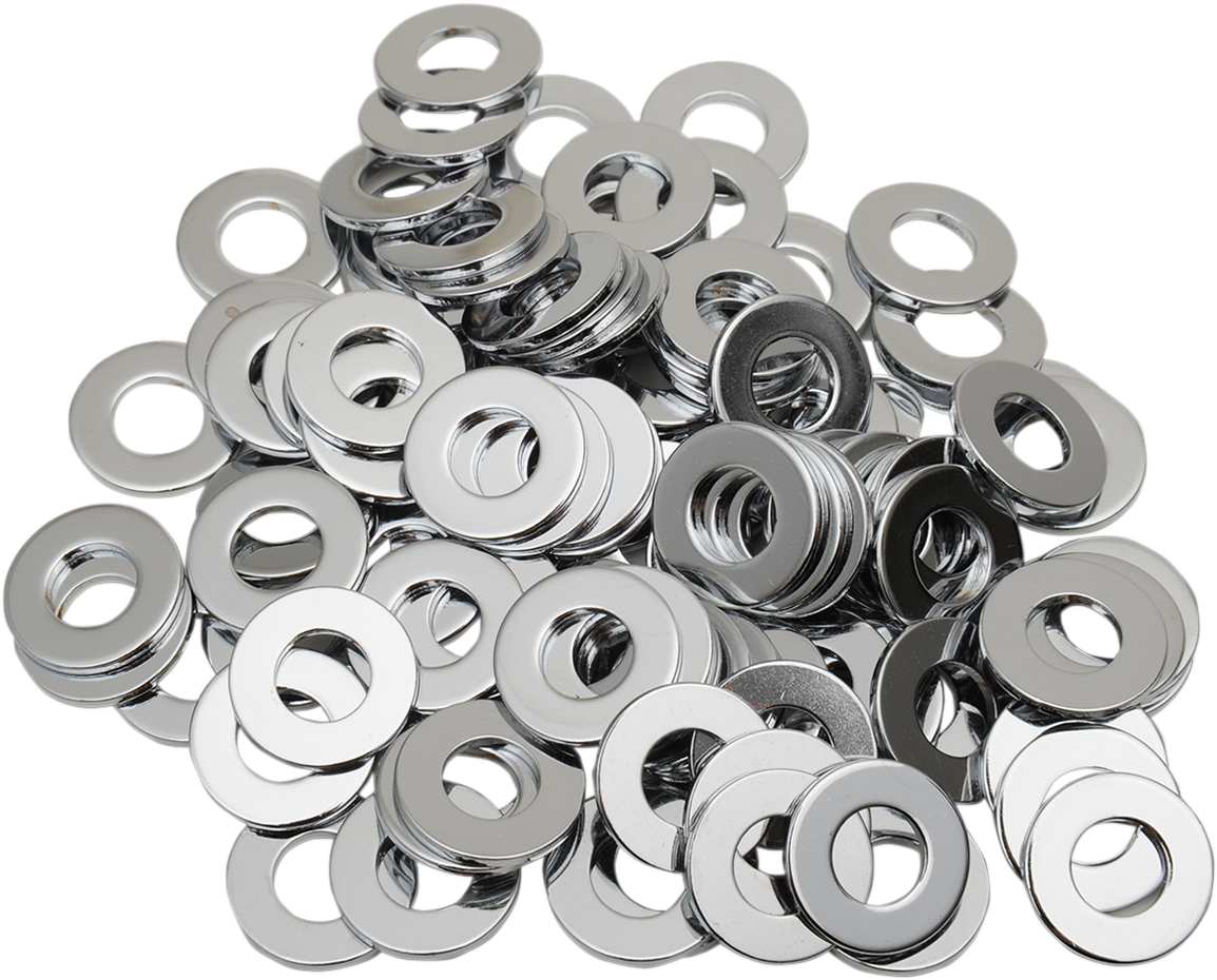 DRAG SPECIALTIES Washers - Flat - 1/4" - Chrome MPB174