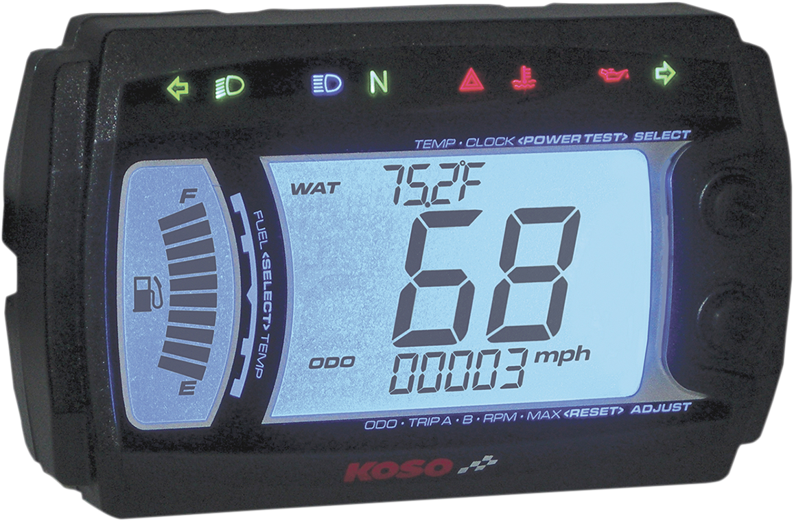 KOSO NORTH AMERICA XR-SR Multi-Function Electronic Speedometer - 4.57" W x 2.85" H x 1.25" D BB017B00