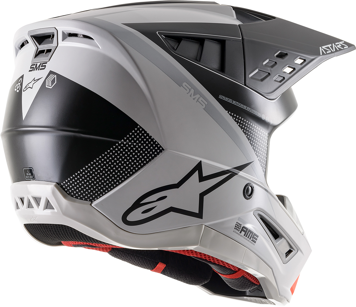 ALPINESTARS SM5 Motorcycle Helmet - Rayon - Gray/Black/Silver - Medium 8304121-928-MD