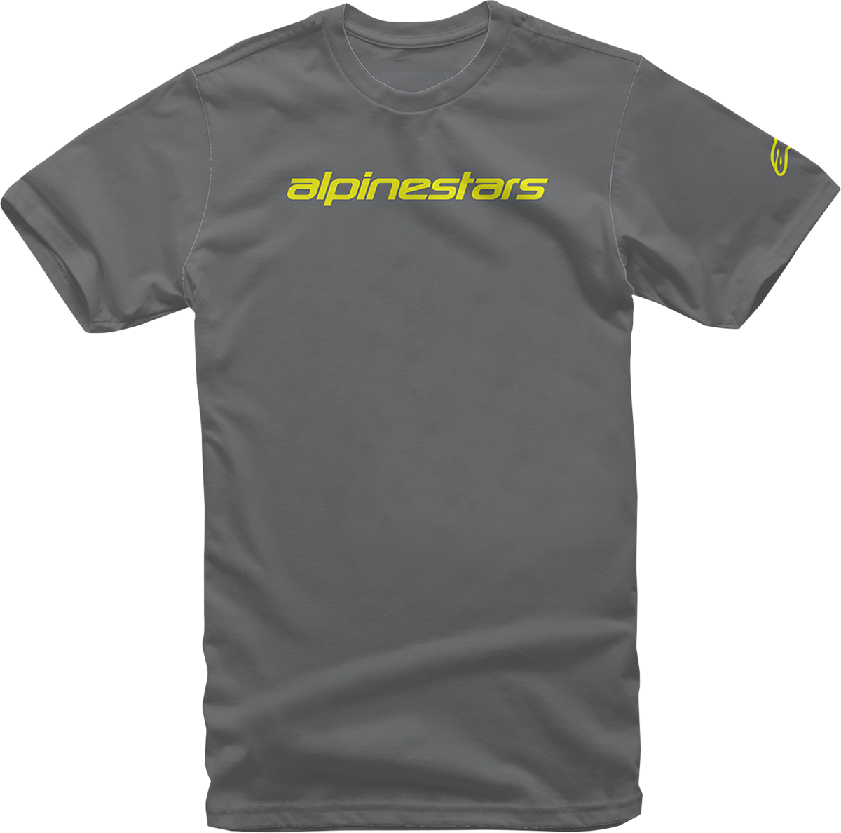 ALPINESTARS Linear Wordmark T-Shirt - Charcoal/Fluorescent Yellow - Large 1212-720201852L