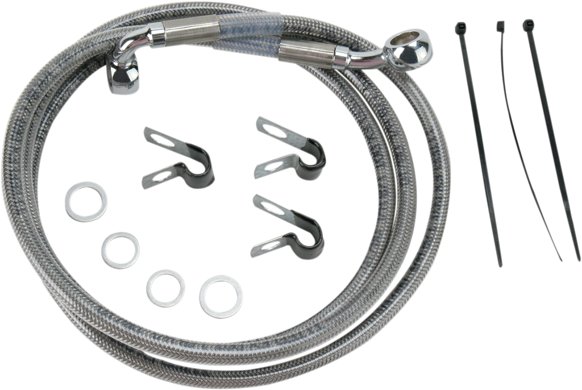 DRAG SPECIALTIES Brake Line - Front - +10" - Stainless Steel 660214-10