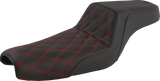 SADDLEMEN Step-Up Seat - Front Lattice Stitch/With Red Stitching - Black - XL 807-11-172RD