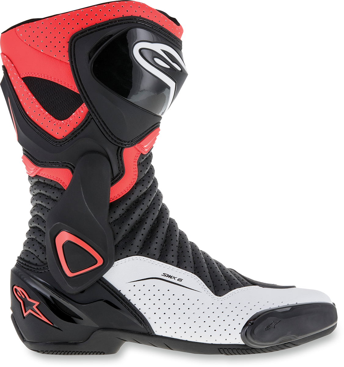 ALPINESTARS SMX-6 v2 Vented Boots - Black/White/Red Fluorescent - US 11.5 / EU 46 2223017-1320-46