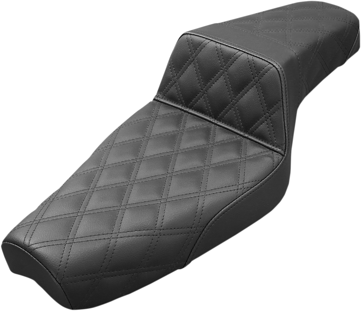 SADDLEMEN Step-Up Seat - Full Lattice Stitch - Black - XL 879-03-175