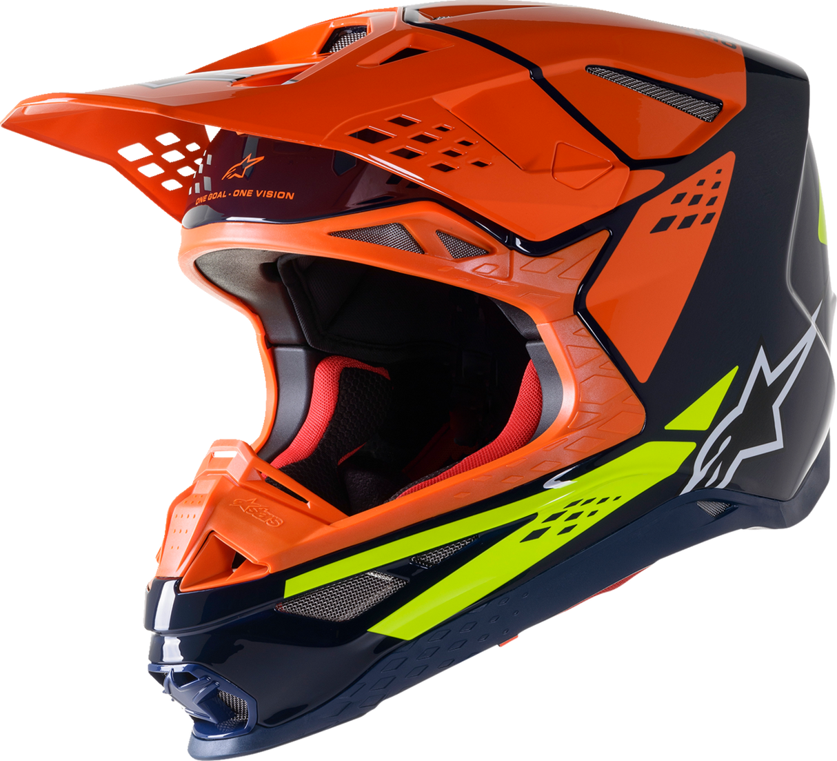 ALPINESTARS Supertech M8 Motorcycle Helmet - Factory - Blue/Orange/Yellow - Small 8302922-7445-SM