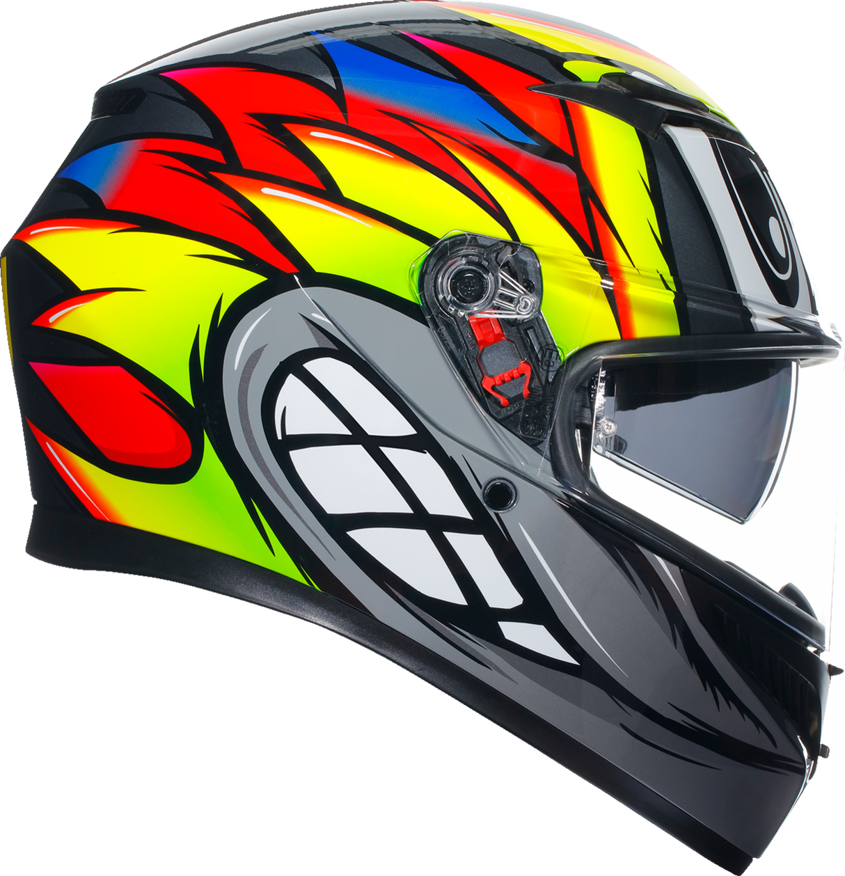 AGV K3 Motorcycle Helmet - Birdy 2.0 - Gray/Yellow/Red - Large 2118381004012L