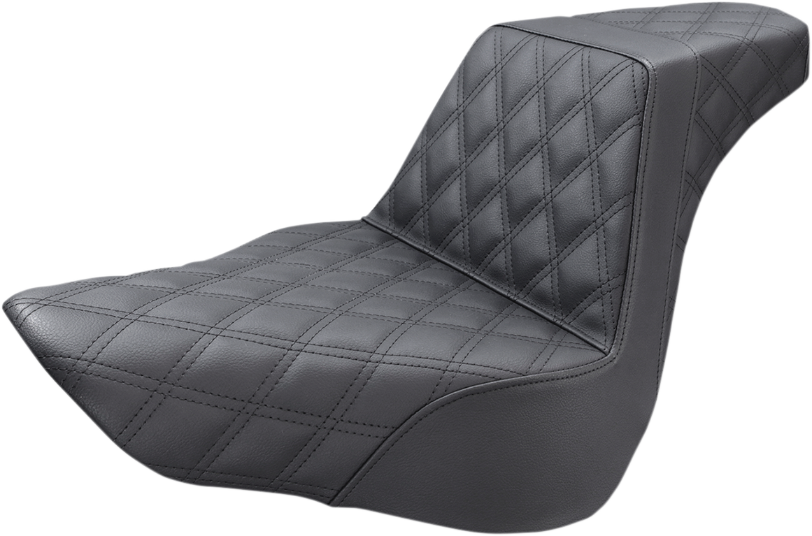 SADDLEMEN Step-Up Seat - Full Lattice Stitch - Black 818-27-175