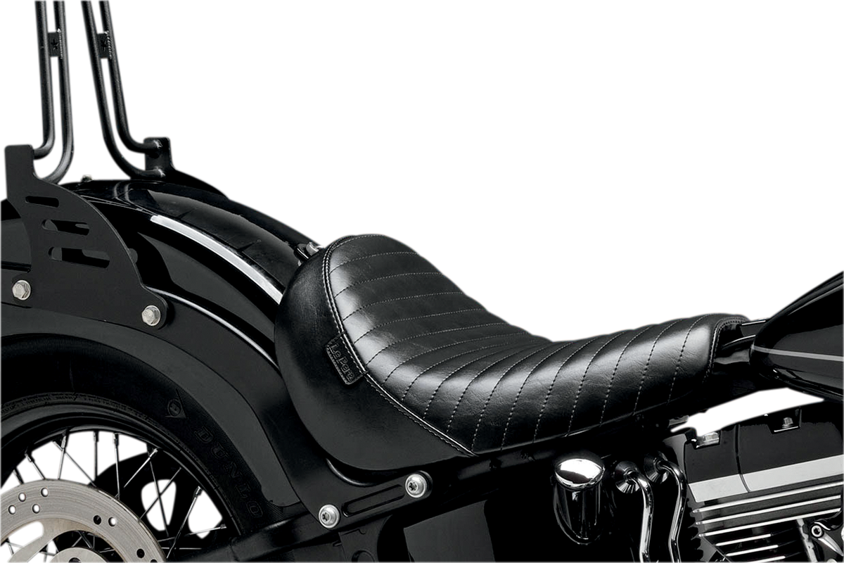 LE PERA Bare Bones Solo Seat - Pleated - Black - FLS/FXS '11-'15  Softail Slim/ Blackline   LKS-007PT