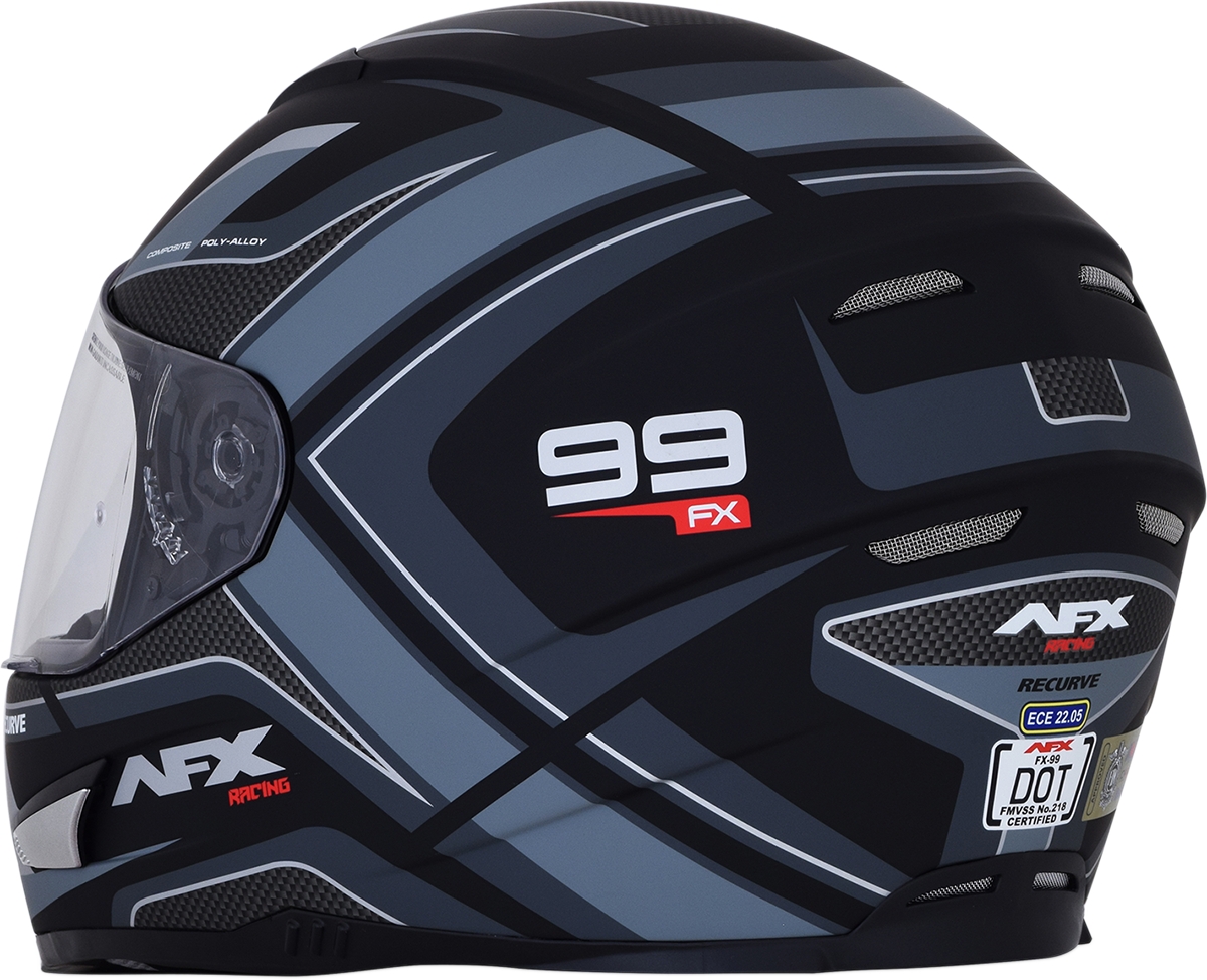 AFX FX-99 Motorcycle Helmet - Recurve - Matte Black/Gray - Medium 0101-11137