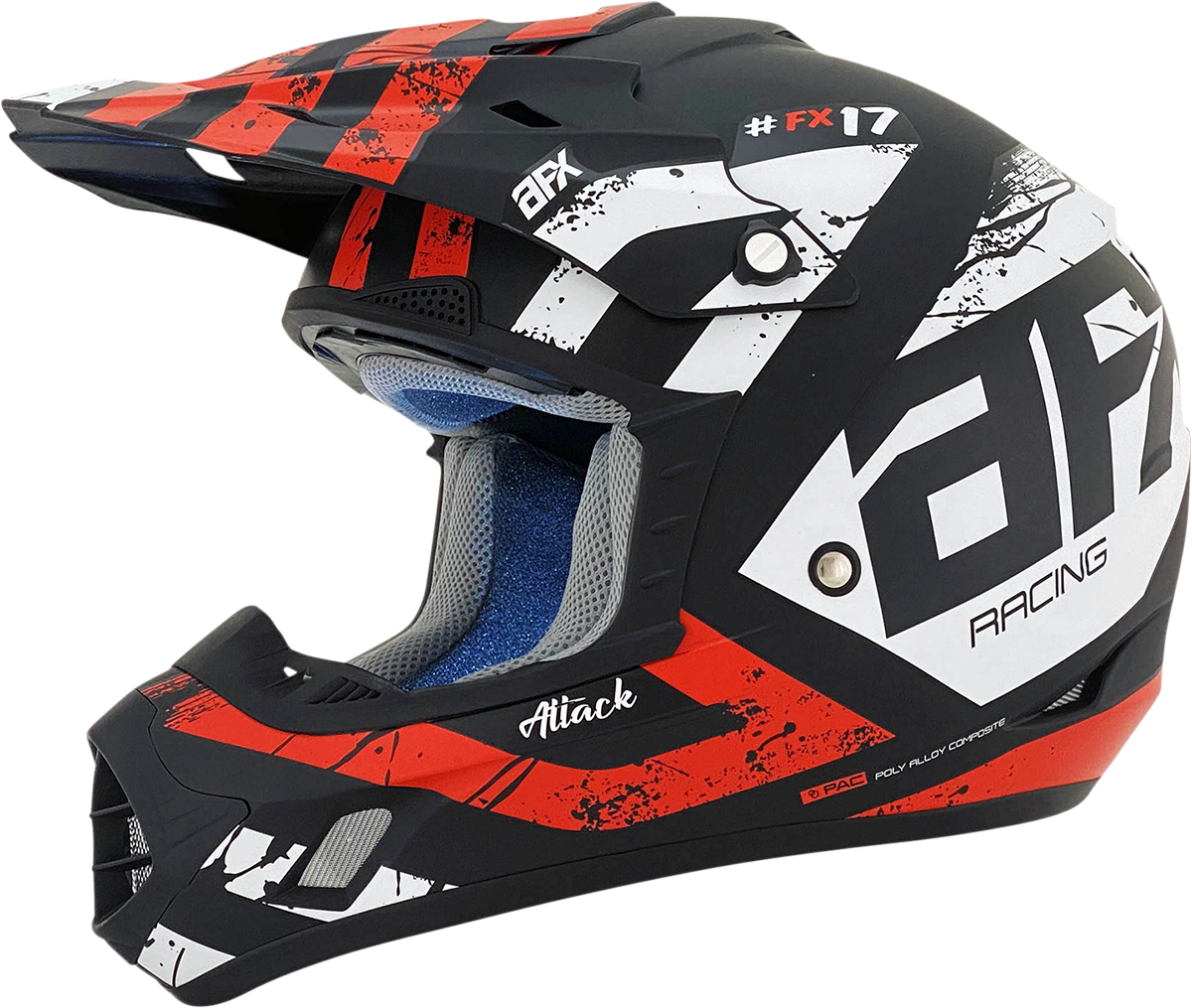 AFX FX-17Y Motorcycle Helmet - Attack - Matte Black/Red - Large 0111-1404