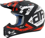 AFX FX-17Y Motorcycle Helmet - Attack - Matte Black/Red - Large 0111-1404