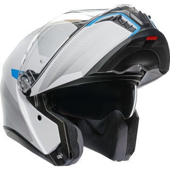 AGV Tourmodular Motorcycle Helmet - Frequency - Light Gray/Blue - Small  211251F2OY00610