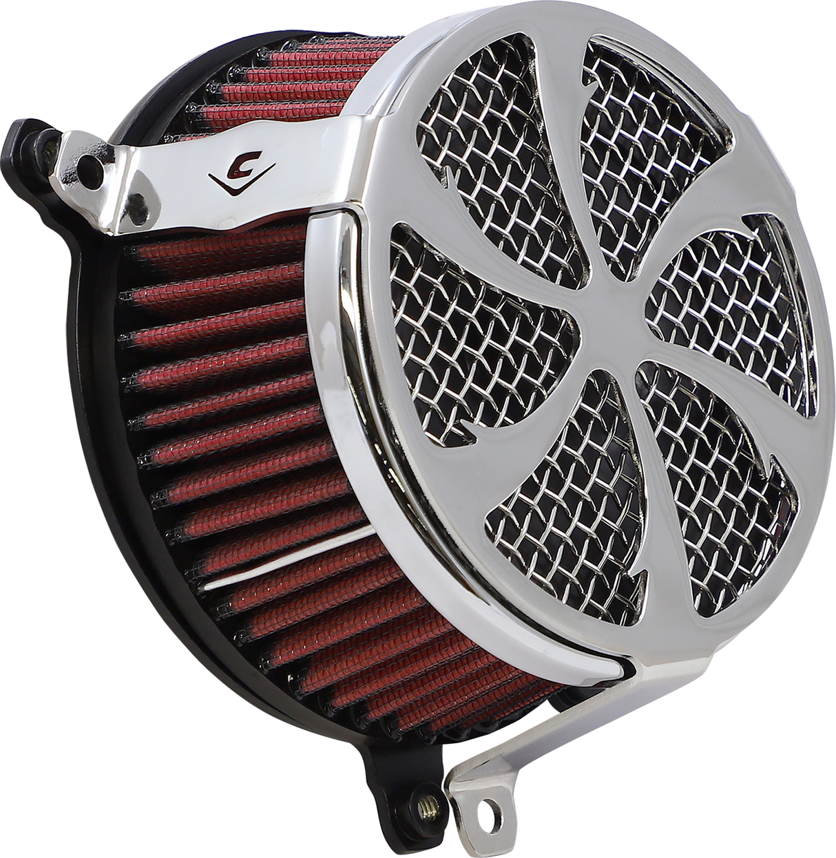 COBRA Air Filter - Swept - Chrome 606-0100-01-SB