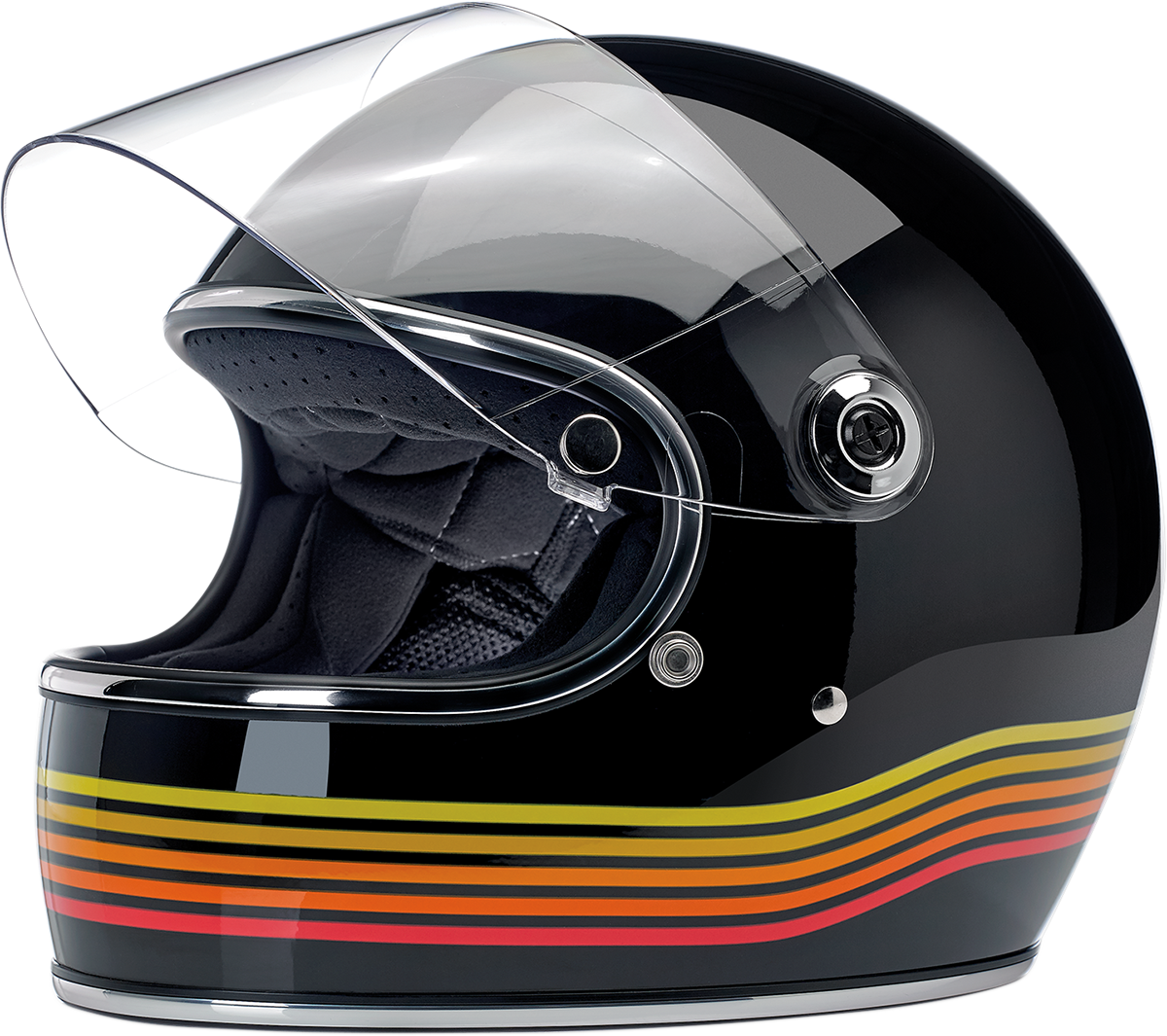 BILTWELL Gringo S Motorcycle Helmet - Gloss Black Spectrum - Medium 1003-536-103