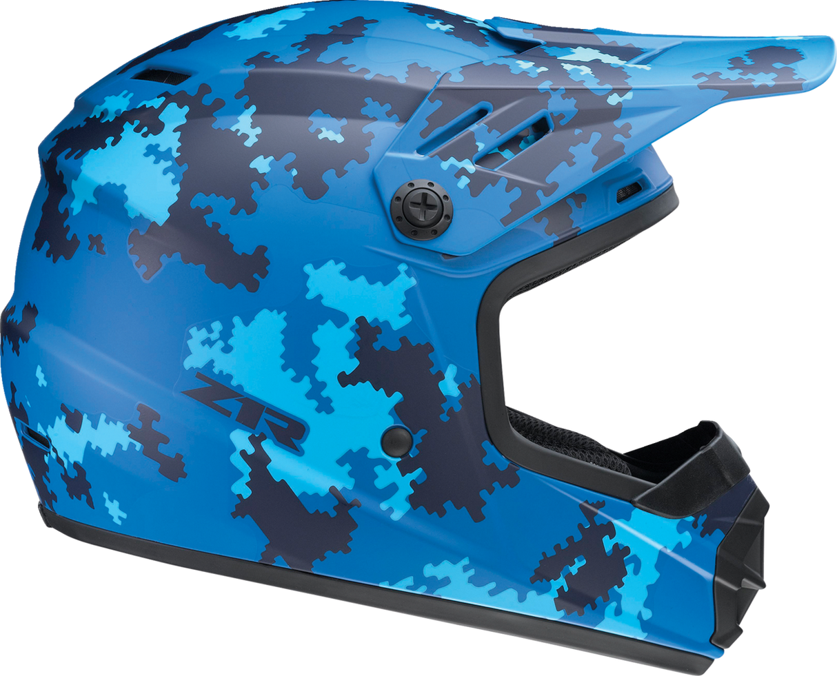 Z1R Youth Rise Motorcycle Helmet - Digi Camo - Blue - Medium 0111-1464