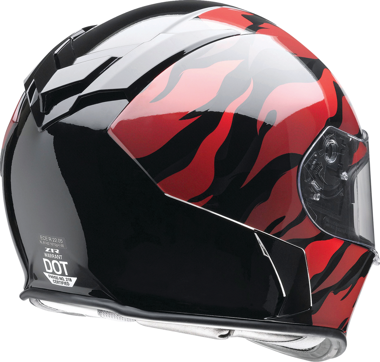 Z1R Warrant Motorcycle Helmet - Panthera - Black/Red - Large 0101-15208