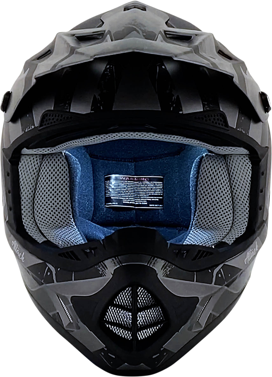 AFX FX-17Y Motorcycle Helmet - Attack - Frost Gray/Matte Black - Large 0111-1398