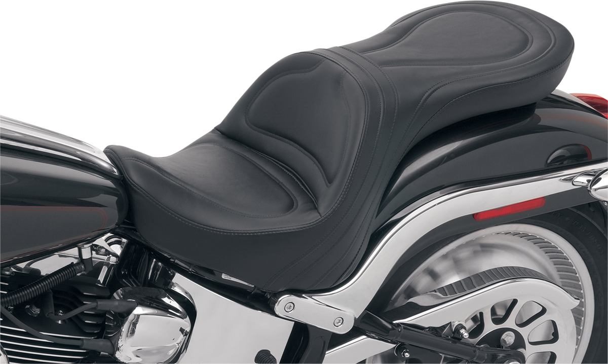 SADDLEMEN Seat - Explorer - Without Backrest - Stitched - Black - FXSTD 8250JS