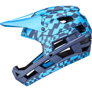 KALI DH Invader Bicycle Helmet - LTD Glitch - Matte Navy/Cyan - L-2XL 0211323227