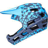 KALI DH Invader Bicycle Helmet - LTD Glitch - Matte Navy/Cyan - L-2XL 0211323227