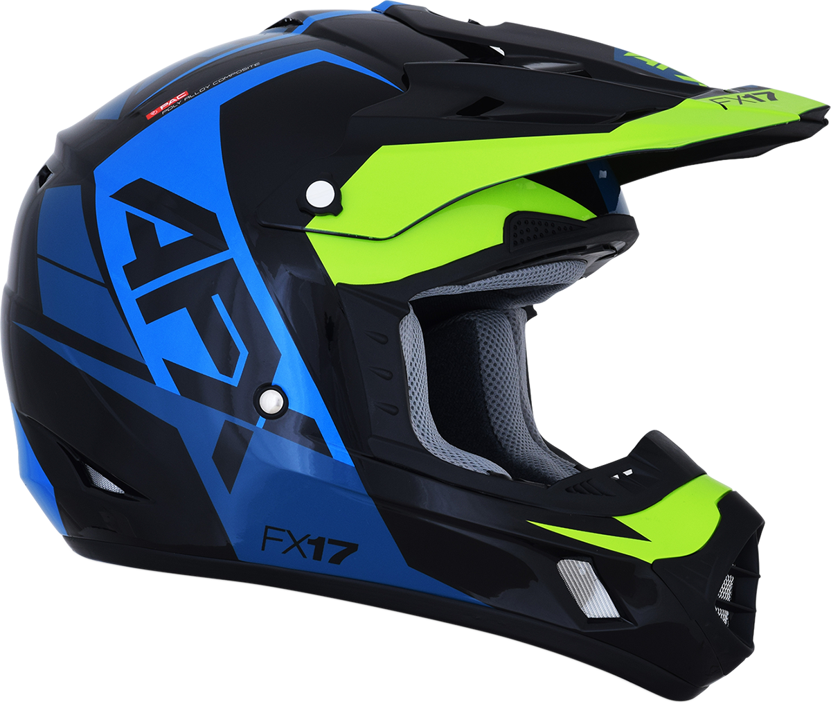 AFX FX-17 Motorcycle Helmet - Aced - Blue/Lime - Large 0110-6501