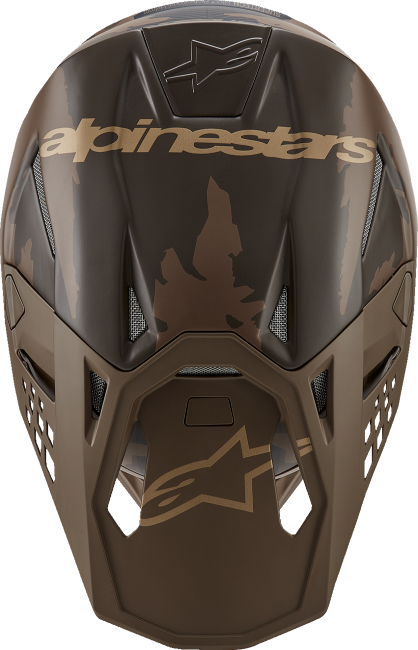 ALPINESTARS Supertech M10 Motorcycle Helmet - Squad - MIPS® - Dark Brown/Gold - Small 8302823-839-SM