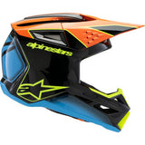 ALPINESTARS Youth SM3 Motorcycle Helmet - Fray - Gloss Black/Orange/Yellow Fluo- Large 8301625-1455-YL