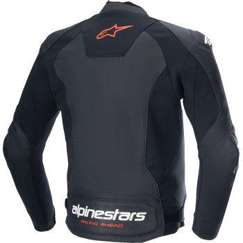 ALPINESTARS Faster v3 Airflow Leather Jacket - Black/Red Fluo - US 38 / EU 48 3103625-1030-48