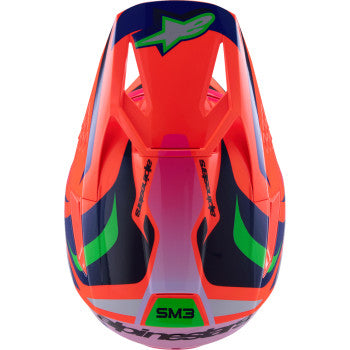 ALPINESTARS Youth SM3 Motorcycle Helmet - Deegan - Gloss Orange Fluo/Purple/Pink Fluo - Small 8301425-433-YS