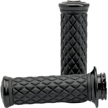 BILTWELL  Grips - Alumicore - TBW - Black 6608-201-01