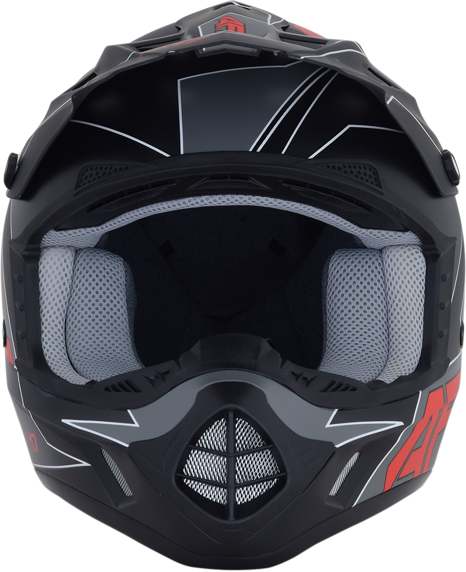 AFX FX-17 Motorcycle Helmet - Aced - Matte Black/Red - Large 0110-6486