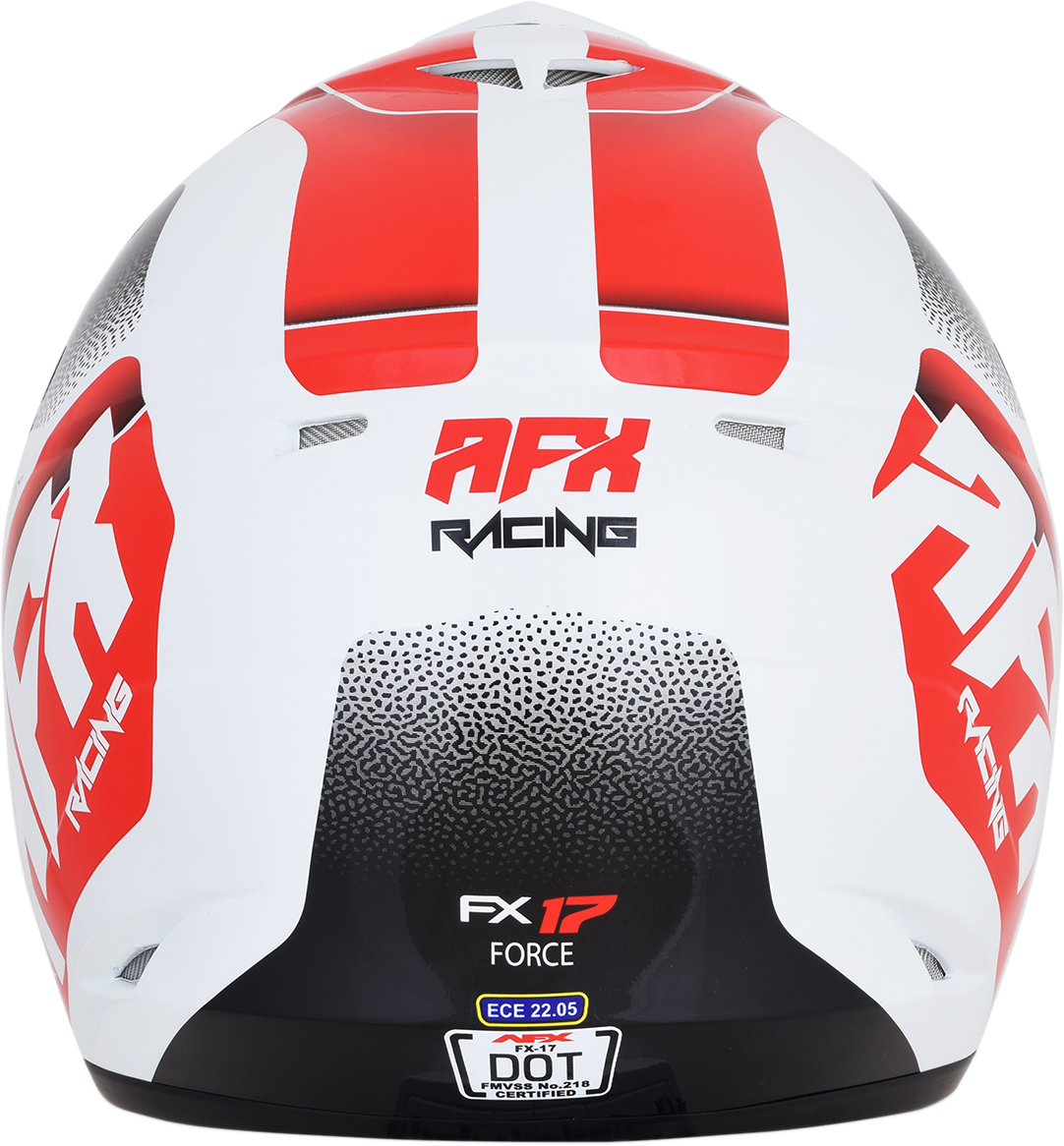 AFX FX-17 Motorcycle Helmet - Force - Pearl White/Red - Medium 0110-5245