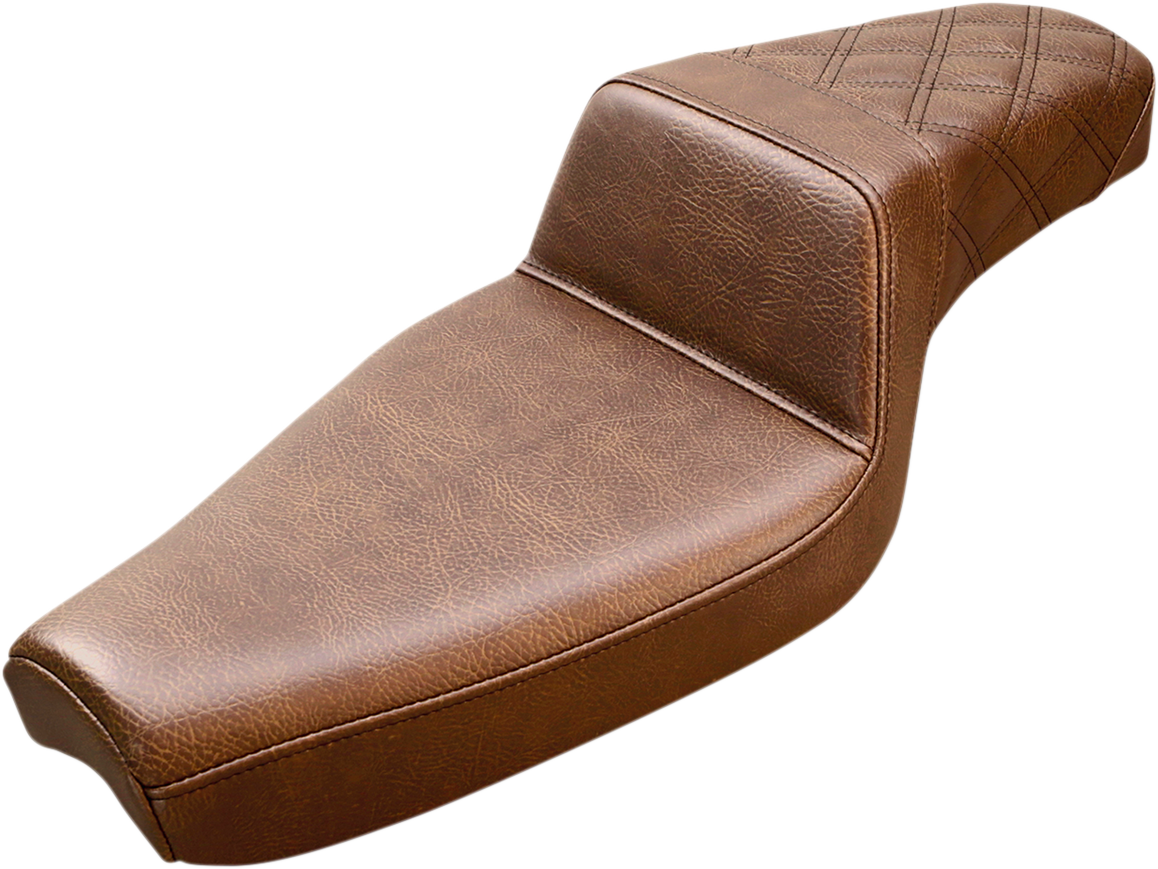 SADDLEMEN Step-Up Seat - Rear Lattice Stitch - Brown - XL 807-03-173BR