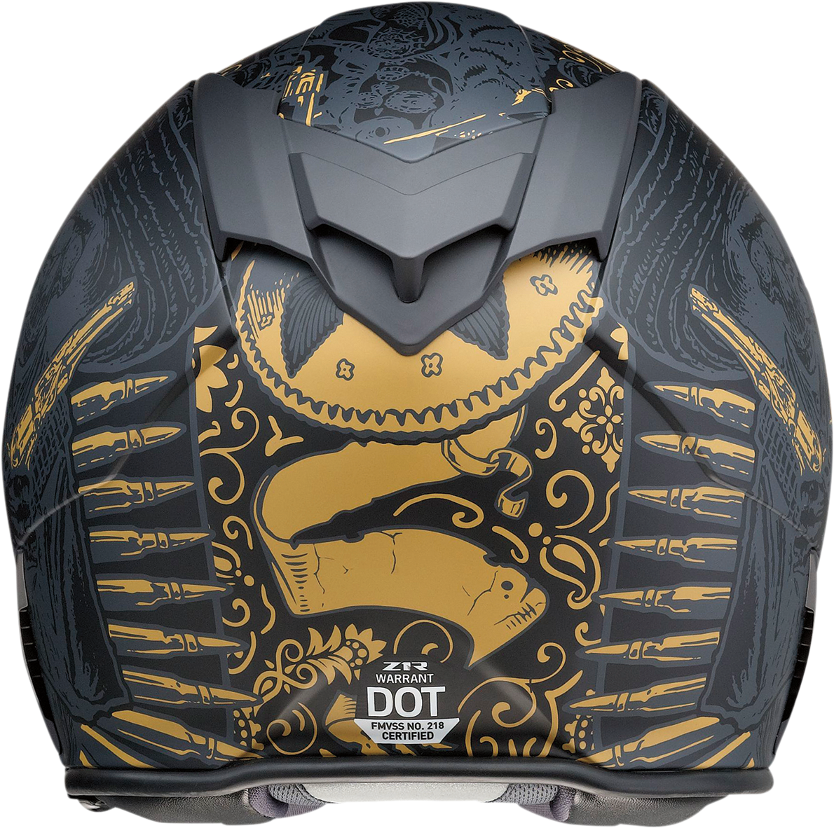 Z1R Warrant Motorcycle Helmet - Sombrero - Black/Gold - Small 0101-14171