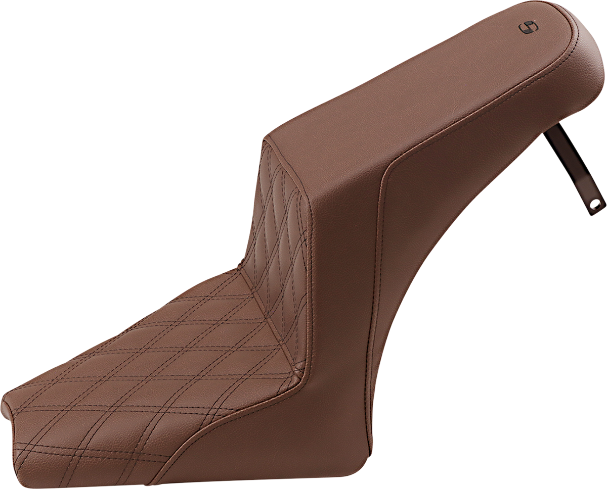 SADDLEMEN Step Up Seat - Front Lattice/Rear Smooth - Brown - Scout Bobber I18-33-172BR