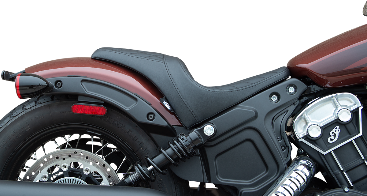 DRAG SPECIALTIES 3/4 Solo Seat - Black - Diamond Stitch - '18-'22 Scout Bobber 0810-2255