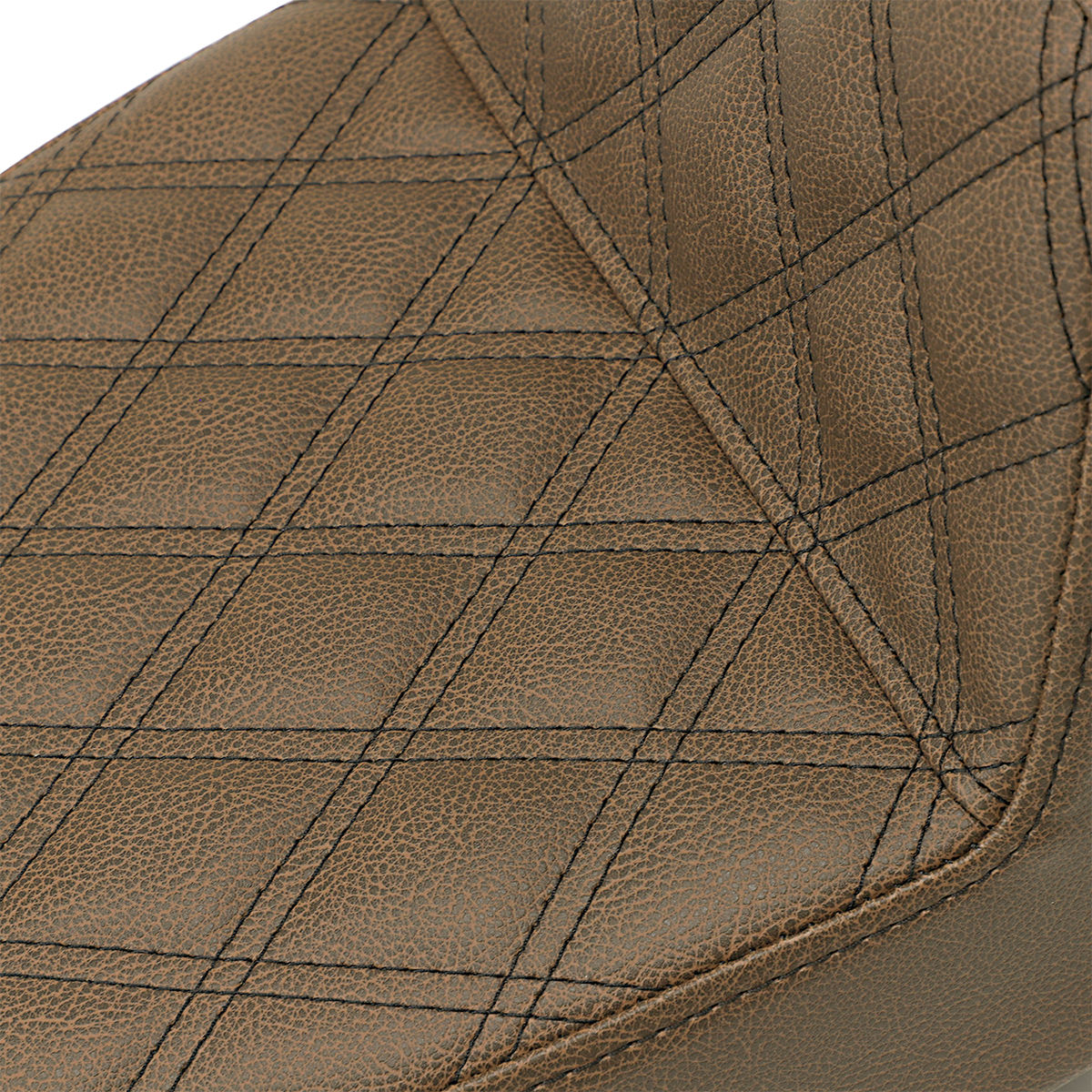 SADDLEMEN Step-Up Seat - Full Lattice Stitch - Brown - Dyna 891-04-175BR