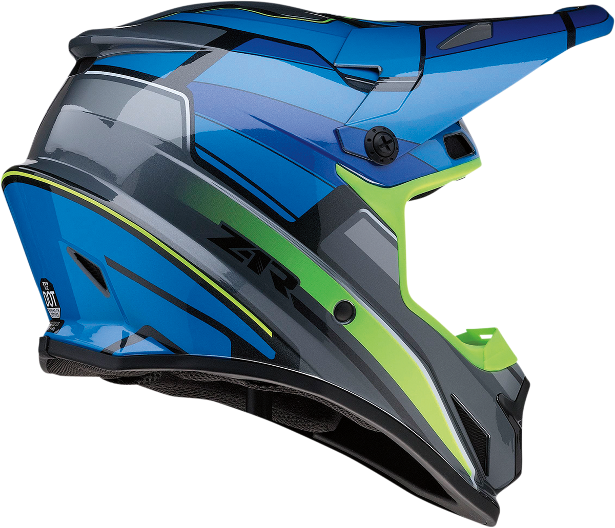 Z1R Rise Motorcycle Helmet - MC - Blue/Hi-Viz - Small 0110-7193