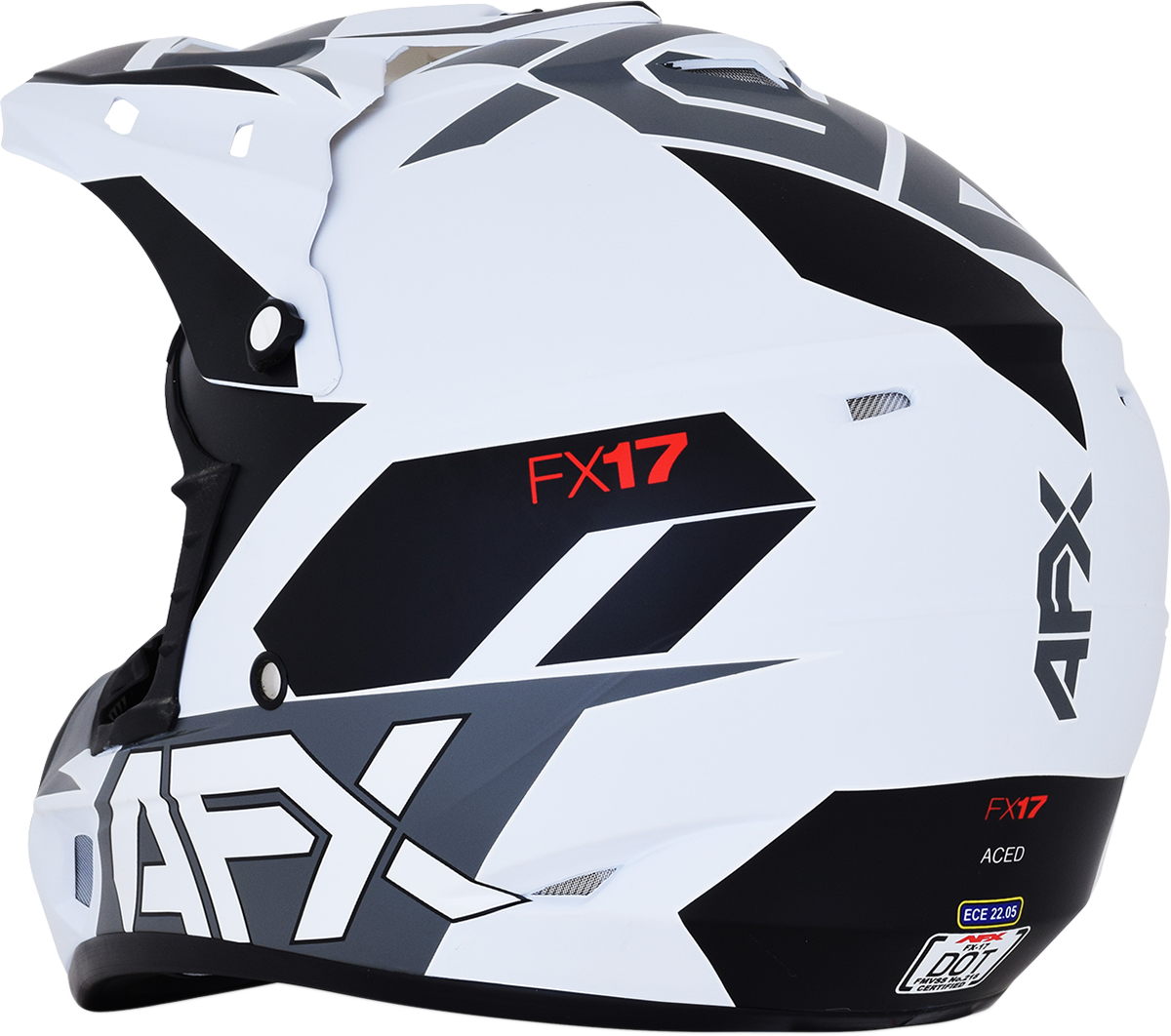 AFX FX-17 Motorcycle Helmet - Aced - Matte White/White - Medium 0110-6495