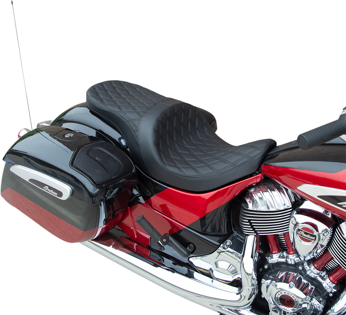 DRAG SPECIALTIES Low Profile Touring Seat - Black - Smooth - Vinyl - '14-'22 Indian 0810-2273