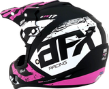 AFX FX-17Y Motorcycle Helmet - Attack - Matte Black/Fuchsia - Medium 0111-1412