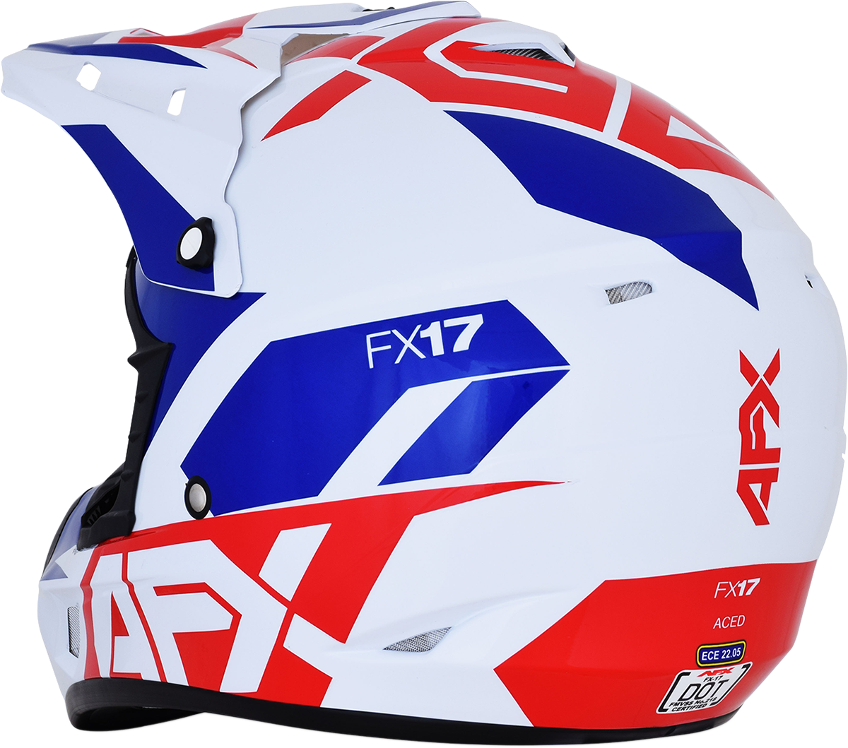 AFX FX-17 Motorcycle Helmet - Aced - Red/White/Blue - Large 0110-6481