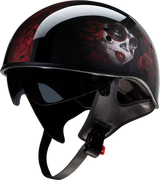 Z1R Vagrant Motorcycle Helmet - Red Catrina - Black/Red - Small 0103-1314